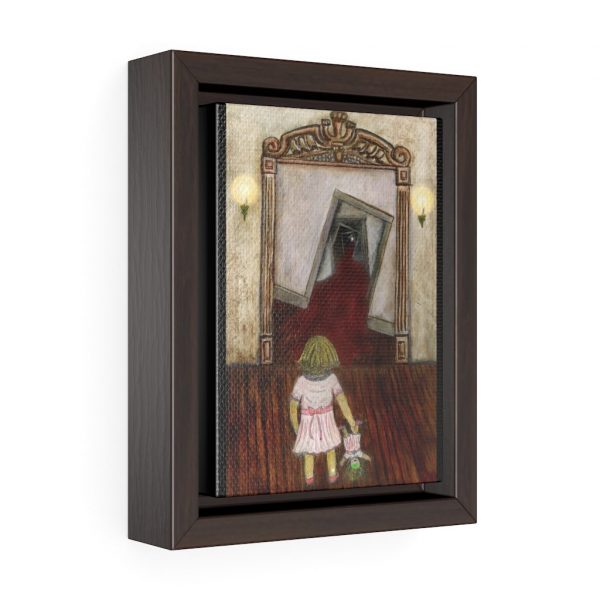 Demonic young Dame, Vertical Framed Premium Gallery Wrap Canvas