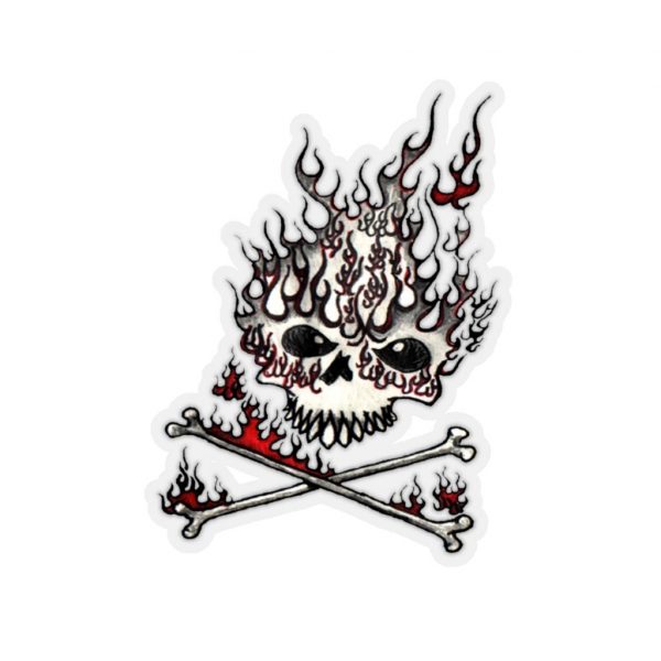 Fire Skull, Kiss-Cut Stickers