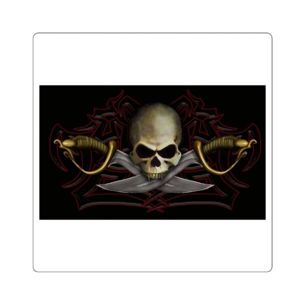 Cutlass and Skull, Square Stickers