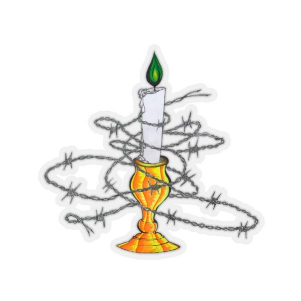 Candle Shrouded in Barbwire, Kiss-Cut Stickers