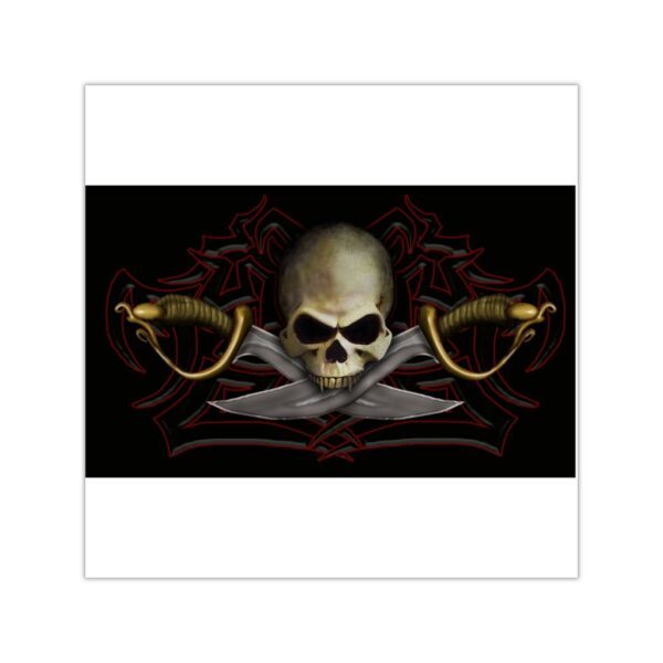 Cutlass and Skull, Square Sticker (EU)