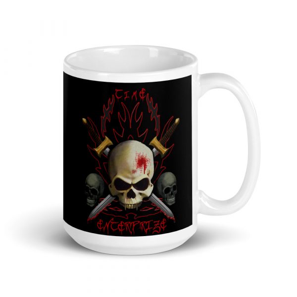 3 Skulls and Cross Swords, Mug