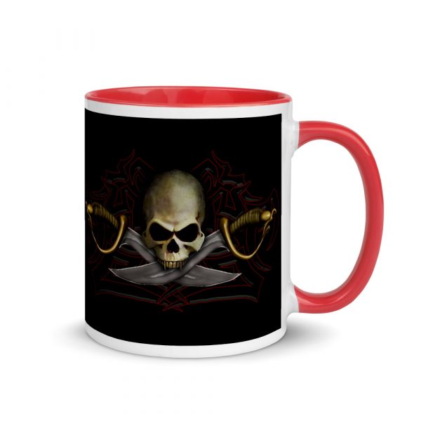 Skull and Cutlass, Mug with Color Inside