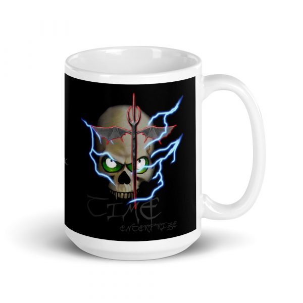 Lightning Skull, Black Mug